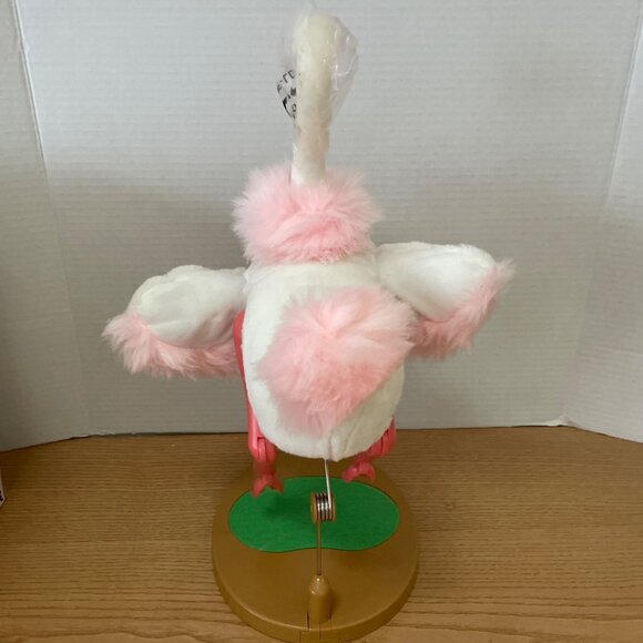 Vtg Chain Fong Dancing Flamingo Plush Toy Musical Movement Very Rare SEE VIDEO - Picture 5 of 13
